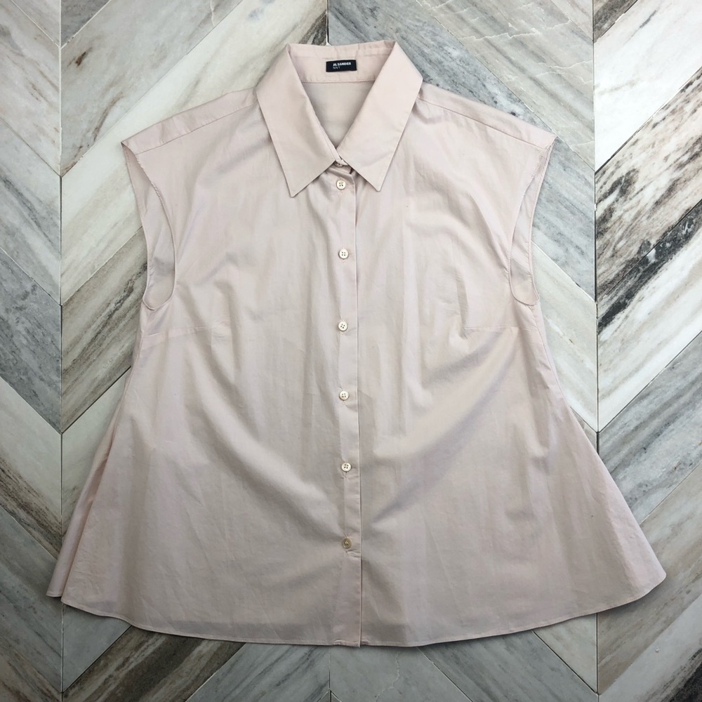 Jil Sander Blouse Sleeveless Button Down Pink 38